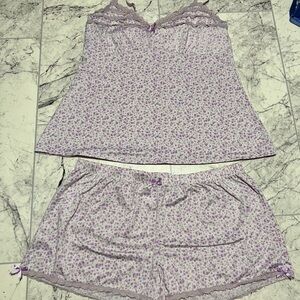 Laura Ashley Purple Floral Pajama Set